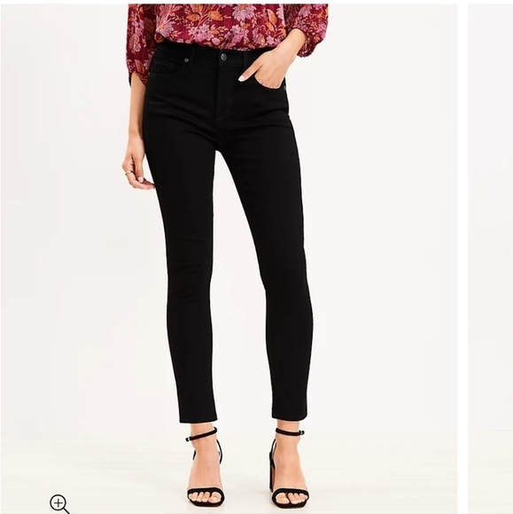 LOFT MODERN SKINNY JEANS Black Size 6P W30" - Picture 1 of 10